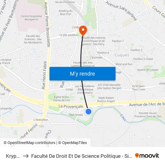 Krypton to Faculté De Droit Et De Science Politique - Site Schuman map