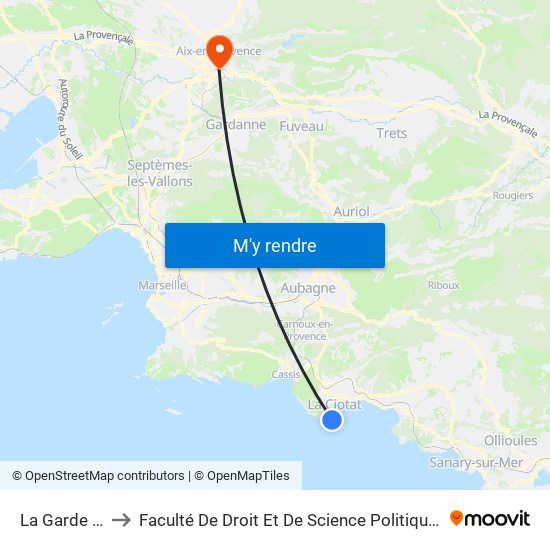 La Garde Ecole to Faculté De Droit Et De Science Politique - Site Schuman map