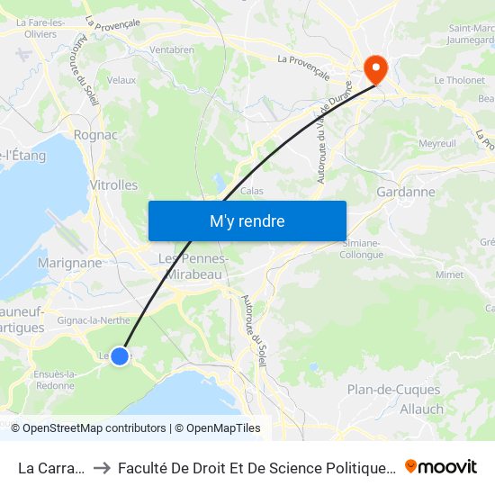 La Carrairade to Faculté De Droit Et De Science Politique - Site Schuman map