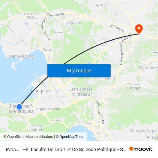 Pataflou to Faculté De Droit Et De Science Politique - Site Schuman map