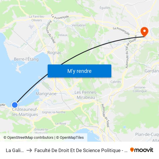 La Galiotte to Faculté De Droit Et De Science Politique - Site Schuman map