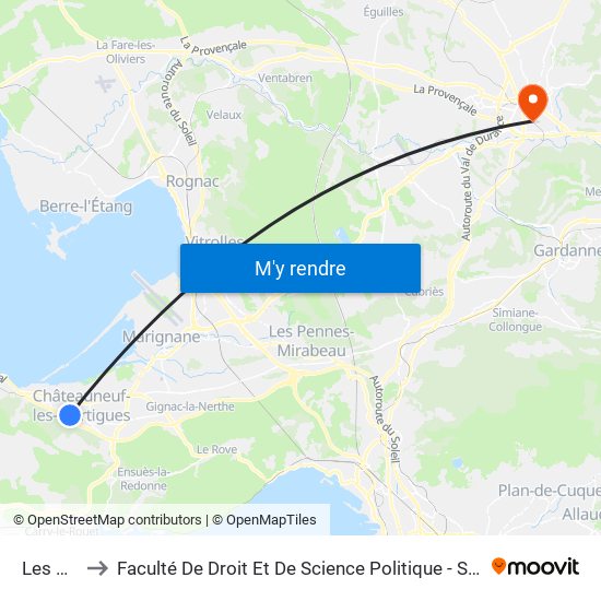 Les Pins to Faculté De Droit Et De Science Politique - Site Schuman map