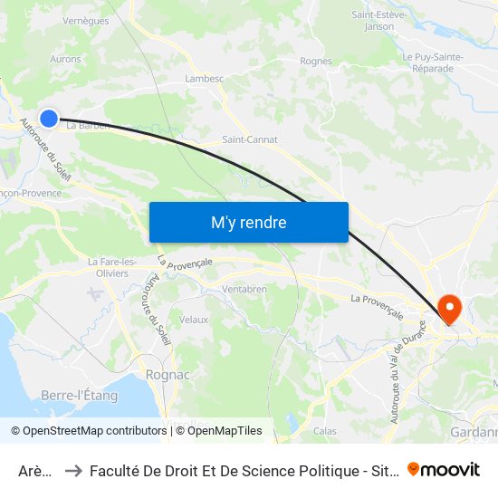 Arènes to Faculté De Droit Et De Science Politique - Site Schuman map