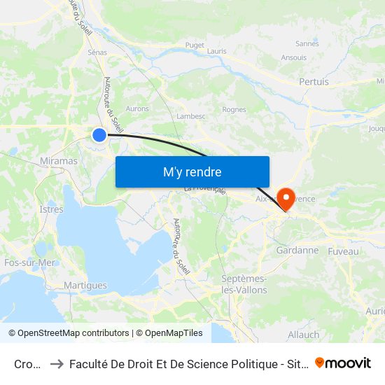 Crozes to Faculté De Droit Et De Science Politique - Site Schuman map