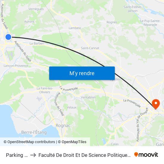 Parking I.U.T. to Faculté De Droit Et De Science Politique - Site Schuman map