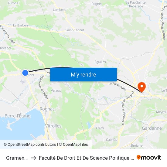 Gramenières to Faculté De Droit Et De Science Politique - Site Schuman map