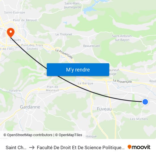 Saint Charles to Faculté De Droit Et De Science Politique - Site Schuman map