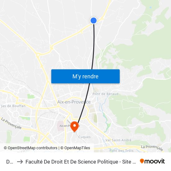 D17 to Faculté De Droit Et De Science Politique - Site Schuman map