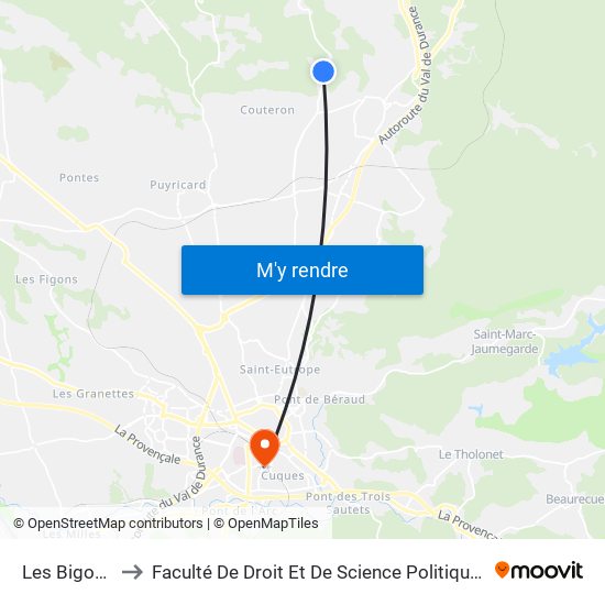 Les Bigourdins to Faculté De Droit Et De Science Politique - Site Schuman map