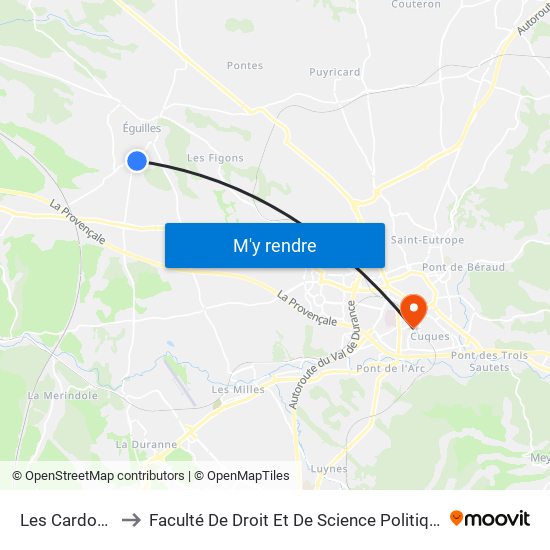 Les Cardonnières to Faculté De Droit Et De Science Politique - Site Schuman map
