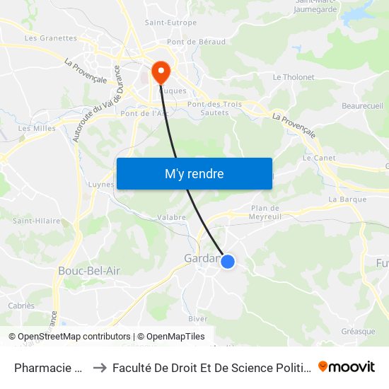Pharmacie Du Lycée to Faculté De Droit Et De Science Politique - Site Schuman map