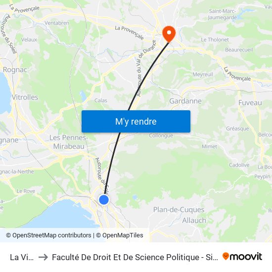 La Viste to Faculté De Droit Et De Science Politique - Site Schuman map