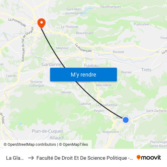 La Glacière to Faculté De Droit Et De Science Politique - Site Schuman map