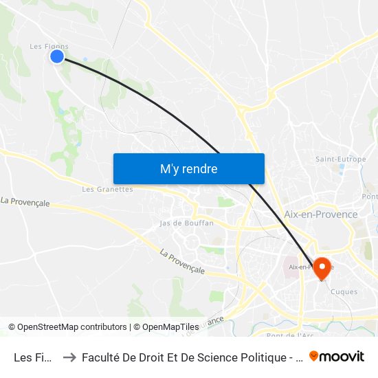 Les Figons to Faculté De Droit Et De Science Politique - Site Schuman map