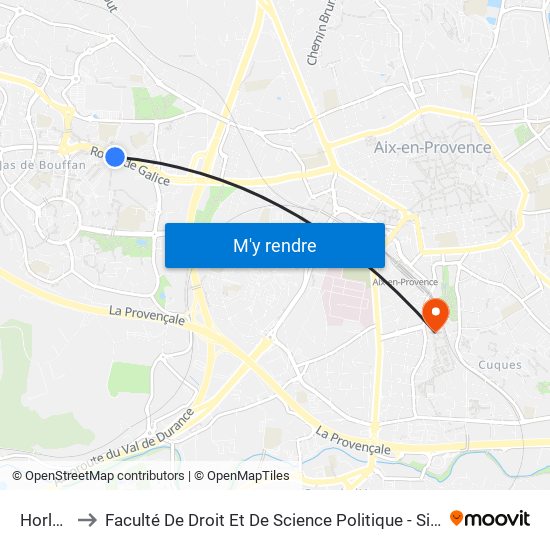 Horloge to Faculté De Droit Et De Science Politique - Site Schuman map