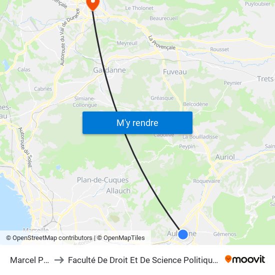 Marcel Pagnol to Faculté De Droit Et De Science Politique - Site Schuman map