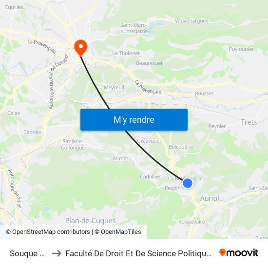 Souque Nègre to Faculté De Droit Et De Science Politique - Site Schuman map