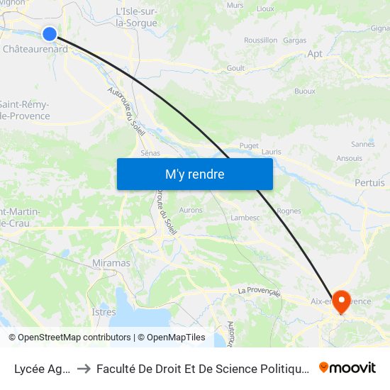 Lycée Agricole to Faculté De Droit Et De Science Politique - Site Schuman map