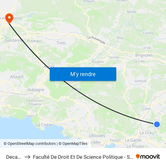 Decapris to Faculté De Droit Et De Science Politique - Site Schuman map