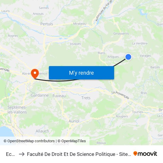 Ecole to Faculté De Droit Et De Science Politique - Site Schuman map