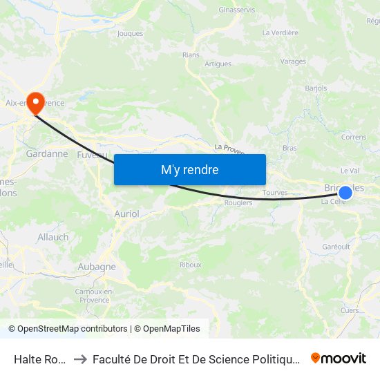 Halte Routiere to Faculté De Droit Et De Science Politique - Site Schuman map