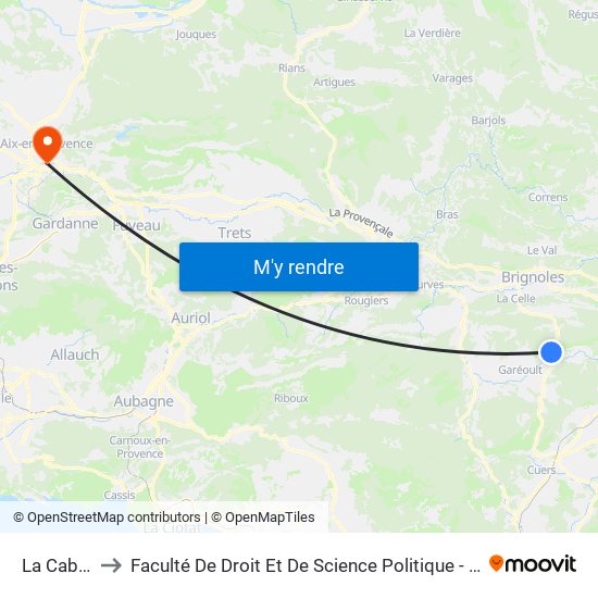 La Cabrore to Faculté De Droit Et De Science Politique - Site Schuman map