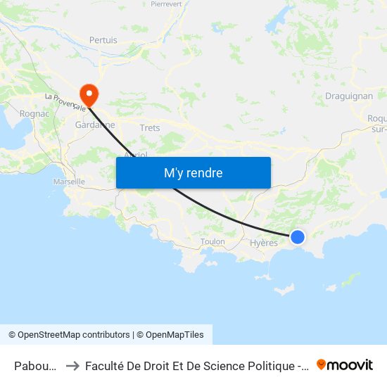Pabourette to Faculté De Droit Et De Science Politique - Site Schuman map