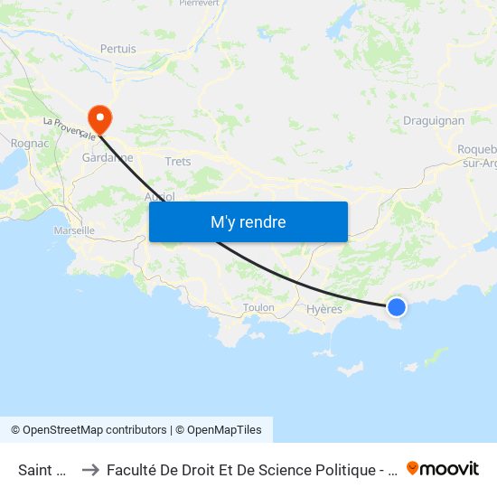 Saint Pons to Faculté De Droit Et De Science Politique - Site Schuman map