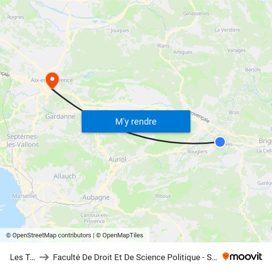 Les Tufs to Faculté De Droit Et De Science Politique - Site Schuman map
