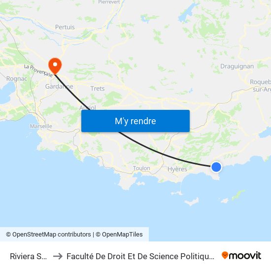 Riviera Station to Faculté De Droit Et De Science Politique - Site Schuman map