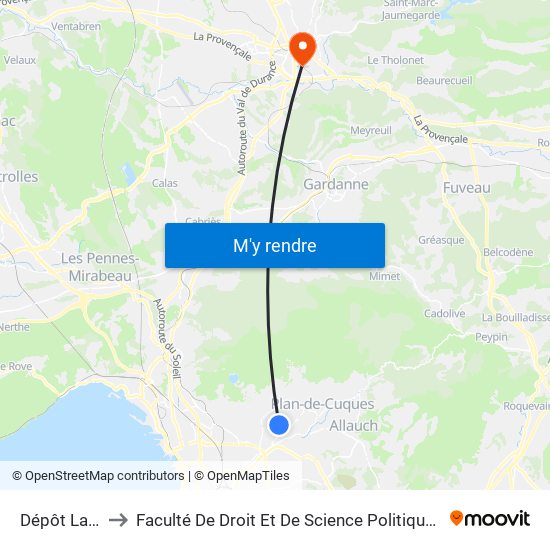 Dépôt La Rose to Faculté De Droit Et De Science Politique - Site Schuman map