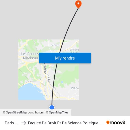 Paris Clary to Faculté De Droit Et De Science Politique - Site Schuman map