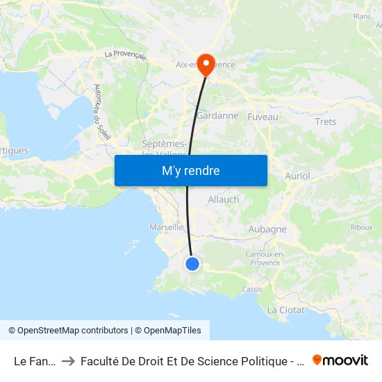 Le Fangas to Faculté De Droit Et De Science Politique - Site Schuman map