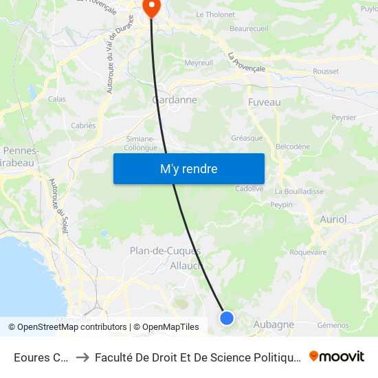 Eoures Cigales to Faculté De Droit Et De Science Politique - Site Schuman map