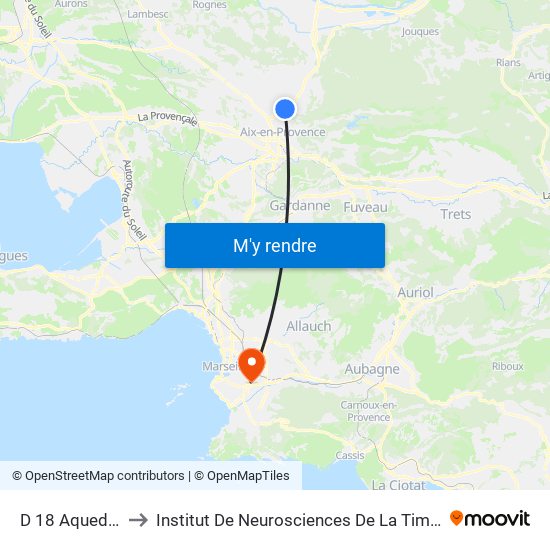 D 18 Aqueduc to Institut De Neurosciences De La Timone map