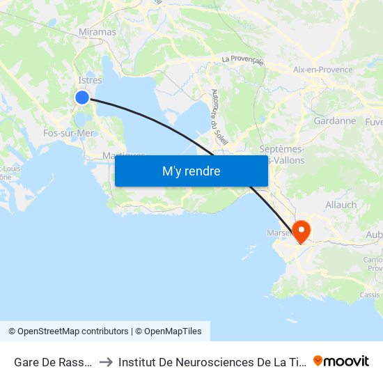 Gare De Rassuen to Institut De Neurosciences De La Timone map
