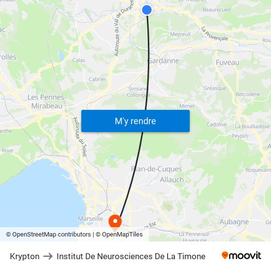 Krypton to Institut De Neurosciences De La Timone map