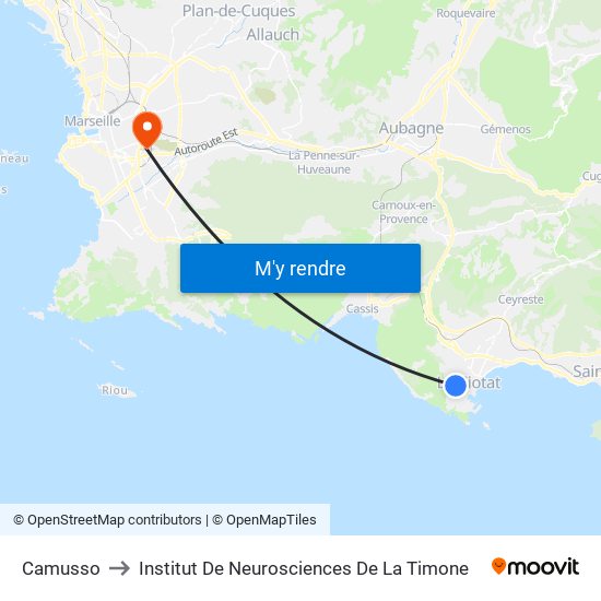 Camusso to Institut De Neurosciences De La Timone map
