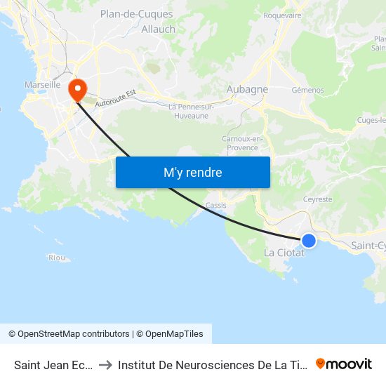 Saint Jean Ecole to Institut De Neurosciences De La Timone map