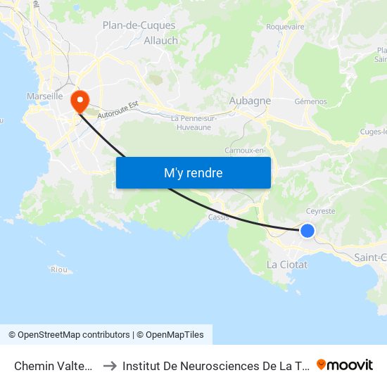 Chemin Valtendre to Institut De Neurosciences De La Timone map