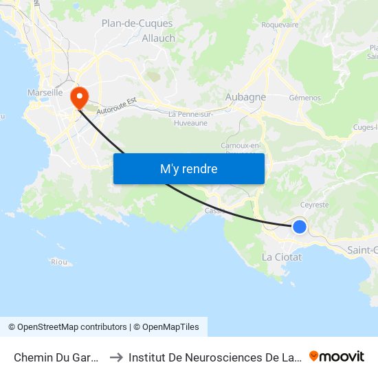 Chemin Du Garoutier to Institut De Neurosciences De La Timone map