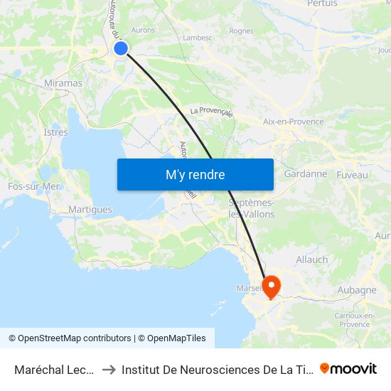 Maréchal Leclerc to Institut De Neurosciences De La Timone map