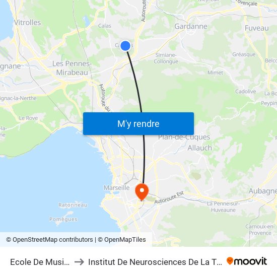 Ecole De Musique to Institut De Neurosciences De La Timone map