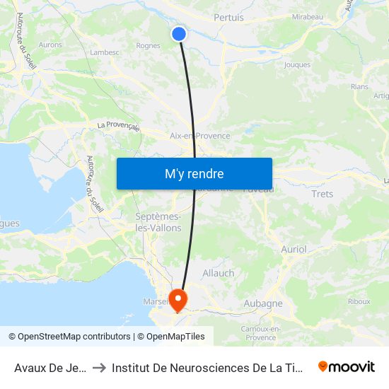 Avaux De Jean to Institut De Neurosciences De La Timone map