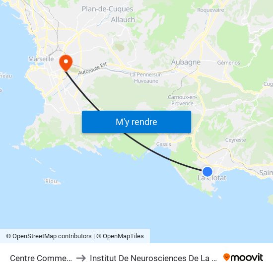 Centre Commercial to Institut De Neurosciences De La Timone map