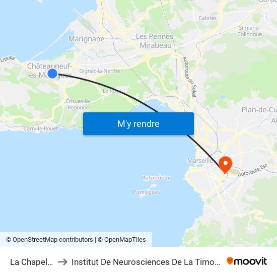 La Chapelle to Institut De Neurosciences De La Timone map