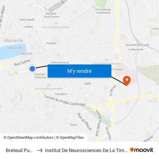 Breteuil Puget to Institut De Neurosciences De La Timone map