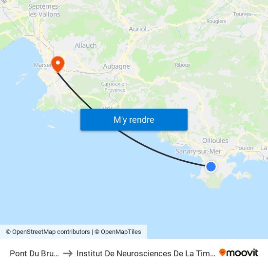 Pont Du Brusc to Institut De Neurosciences De La Timone map