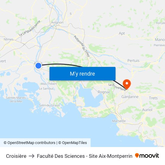 Croisière to Faculté Des Sciences - Site Aix-Montperrin map