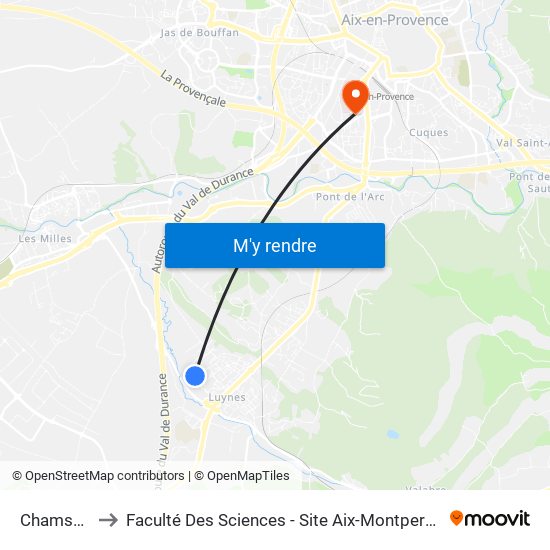 Chamson to Faculté Des Sciences - Site Aix-Montperrin map